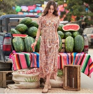 Sundance Floral Faye Maxi Dress Size 6 Boho Maxi Dress